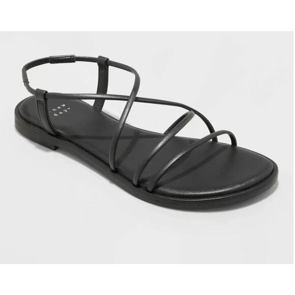 A New Day Women's Black Wide Width Sierra Strappy Sandals - Size 6.5W - NWT - Picture 2 of 8